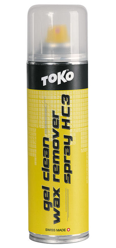 GelClean Spray HC3 von Toko in gelber Dose mit schwarzer Schrift und durchsichtigem Deckel.
