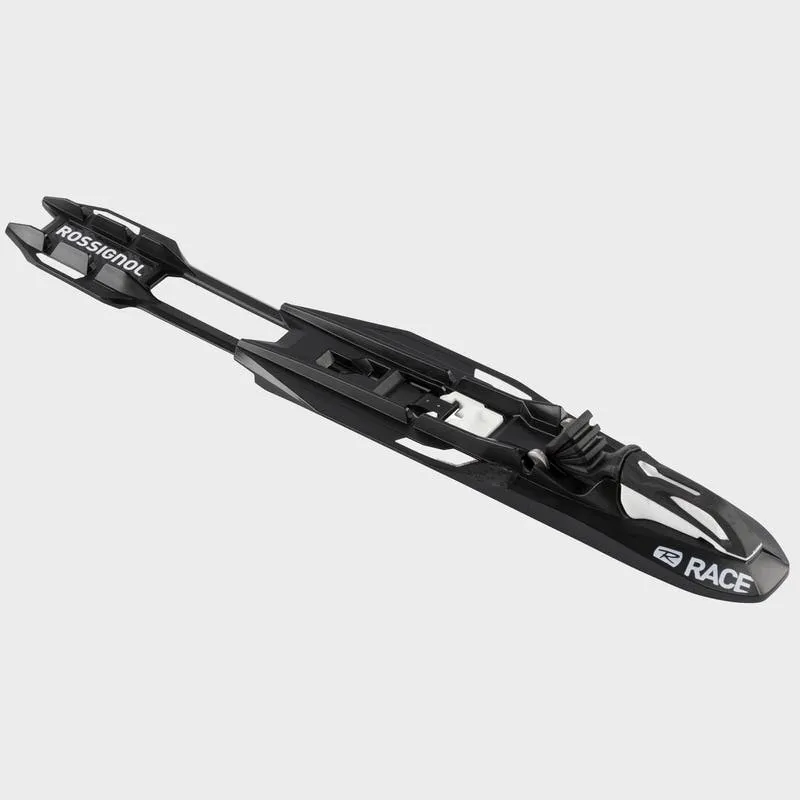 Black Rossignol Nordic Race Classic ski binding from above, with white lettering.