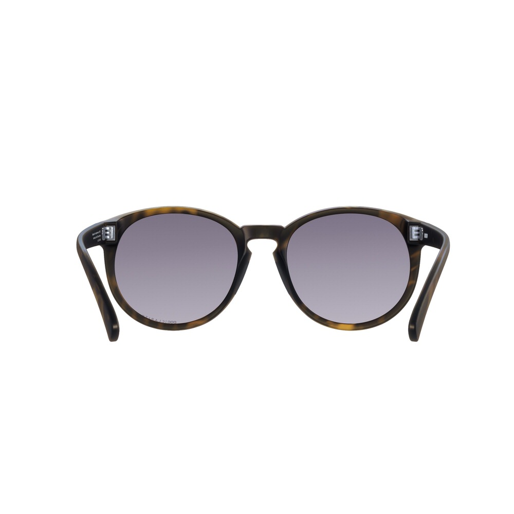 Nahaufnahme der POC Know Sonnenbrille in Tortoise Brown mit grauen Gläsern.
