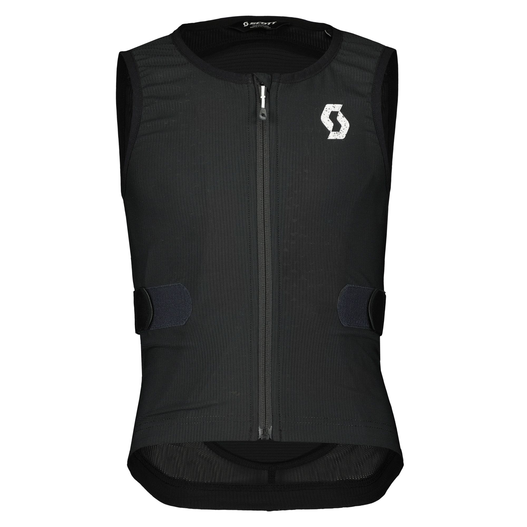 Gilet Scott Airflow Junior Gilet Airflow Junior nero con zip e logo. Le chiusure in velcro sui lati sono visibili.