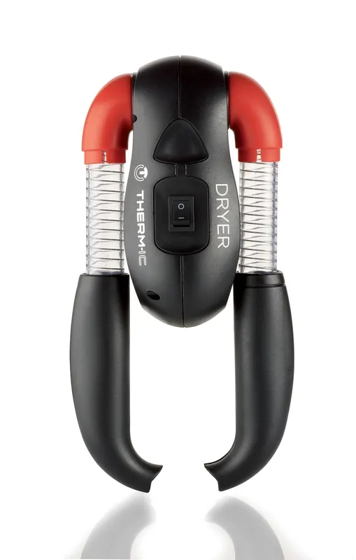 Shoe dryer Therm-ic Dryer with black housing, red attachments and transparent tubes against a white background.