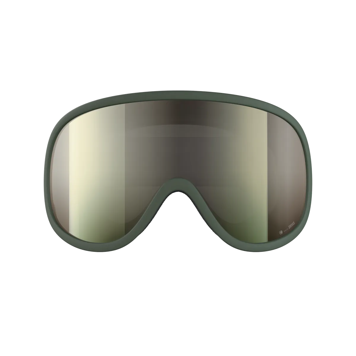 POC Retina WF ski goggles in Epidote Green with ivory-colored cylindrical lens.