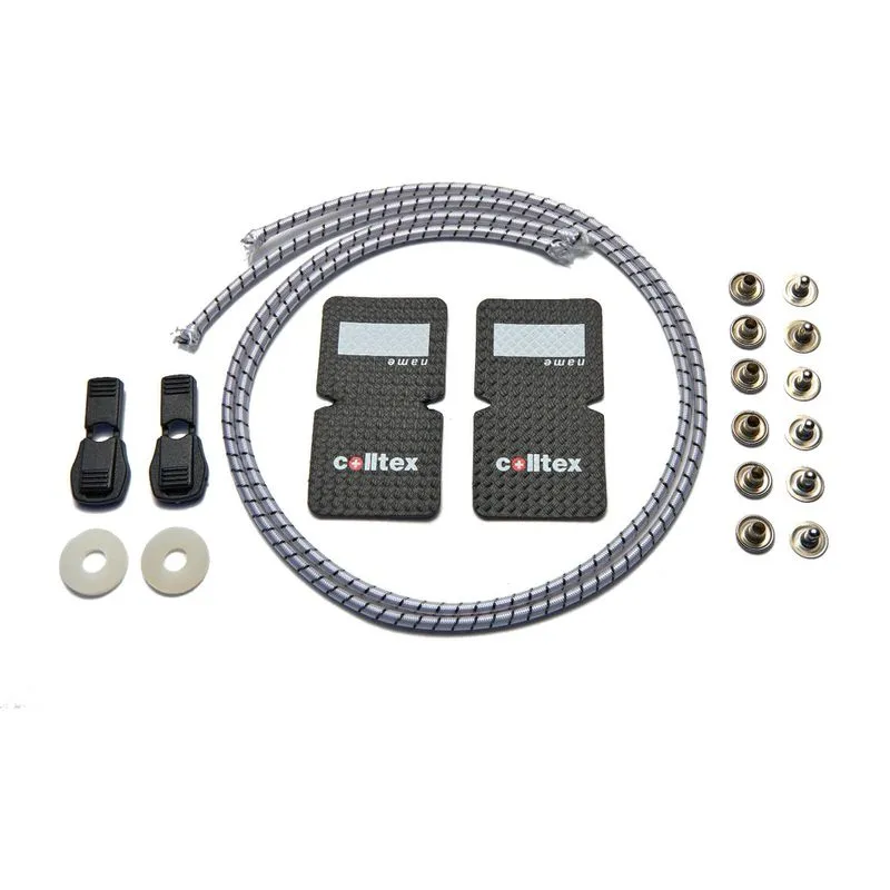 Colltex Racefix mounting set: elastic cord, stoppers, washers and rivets.