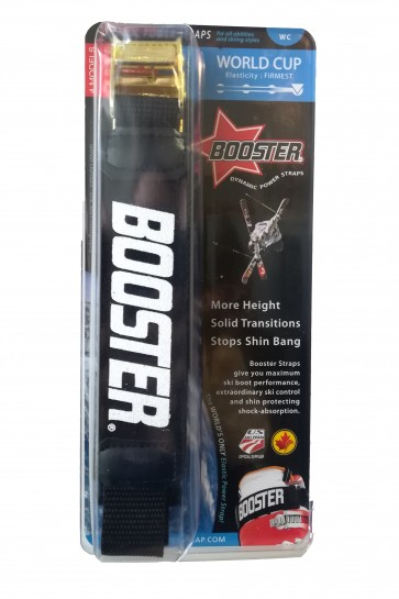 Verpackter Booster Worldcup Strap mit Metallschnalle und großem "BOOSTER" Schriftzug.