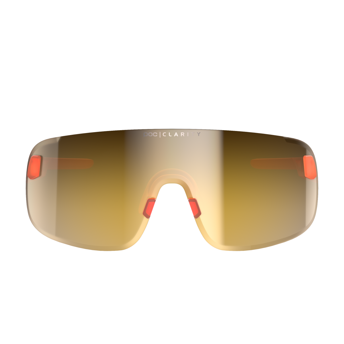 POC Elicit Brille Orange Frontansicht der POC Elicit Brille in Fluorescent Orange mit Translucent Violet/Gold Mirror Glas.