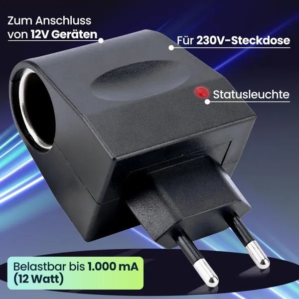 ideoon Mini-Spannungswandler 230V auf 12V 12 Watt details