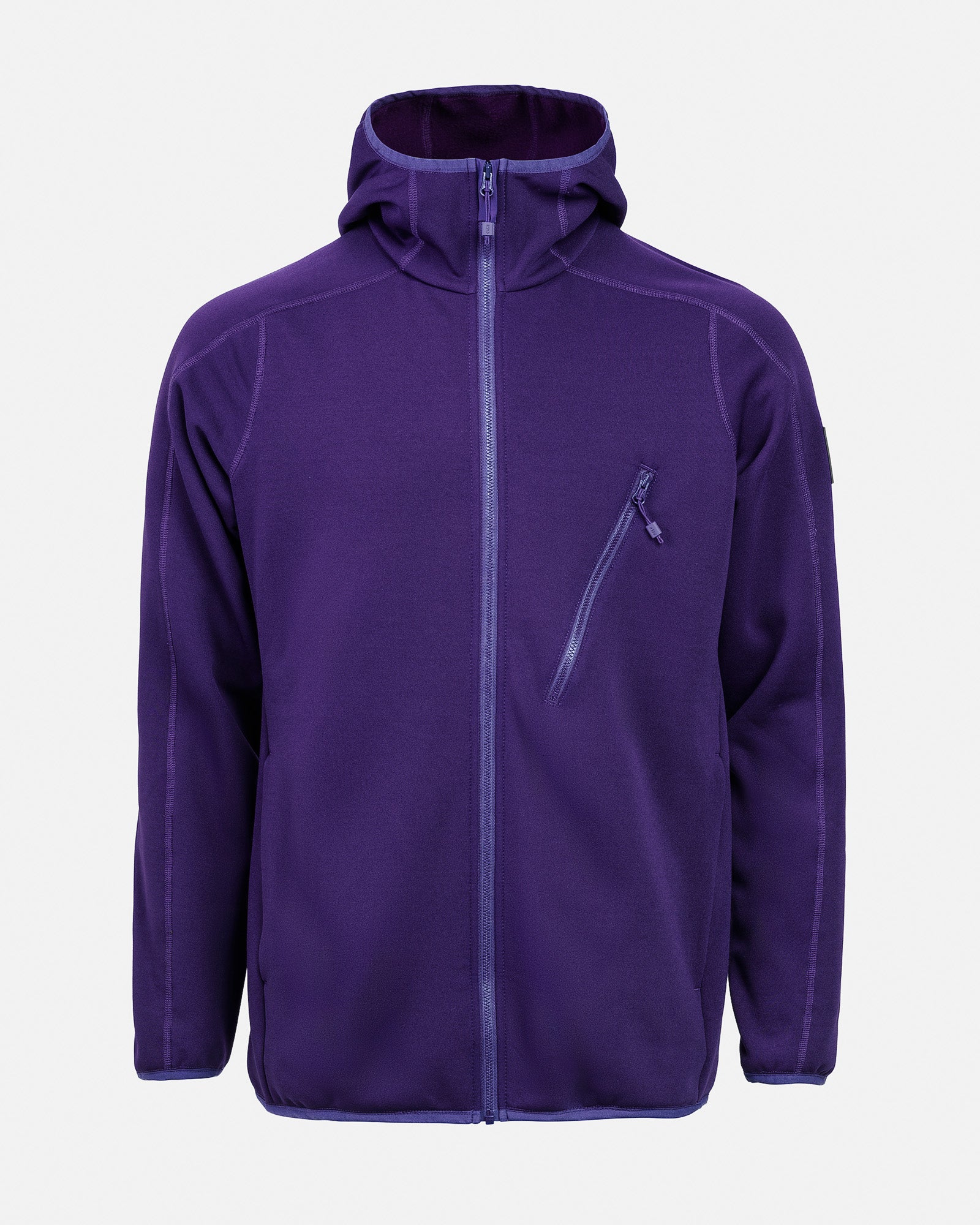 Sweat à capuche mauve en laine polaire M-7 Violet M-7 Tech Fleece Hood avec fermeture éclair et capuche, poche de poitrine avec fermeture éclair.