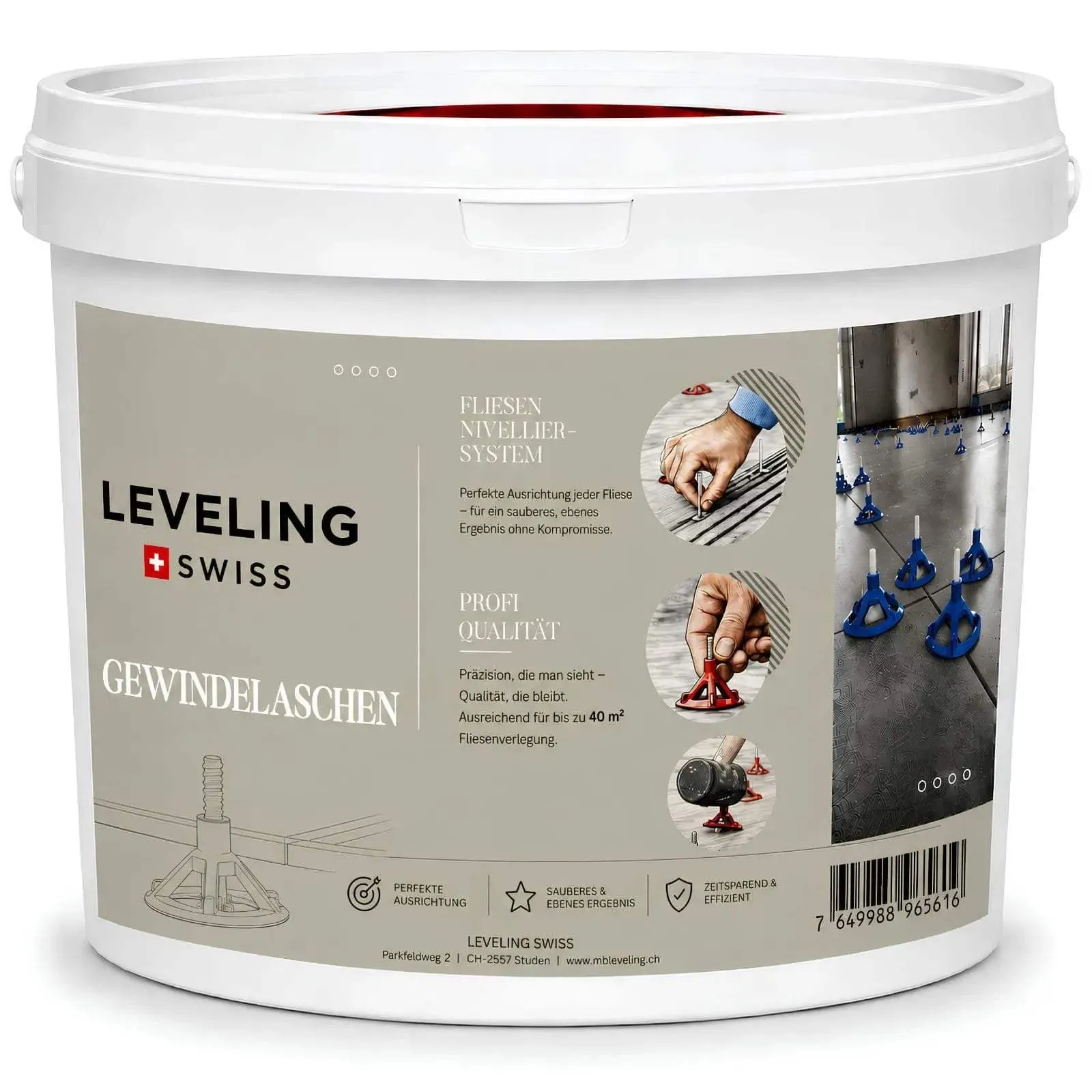 Leveling Swiss Gewindelaschen 1.8 mm 250 stk.