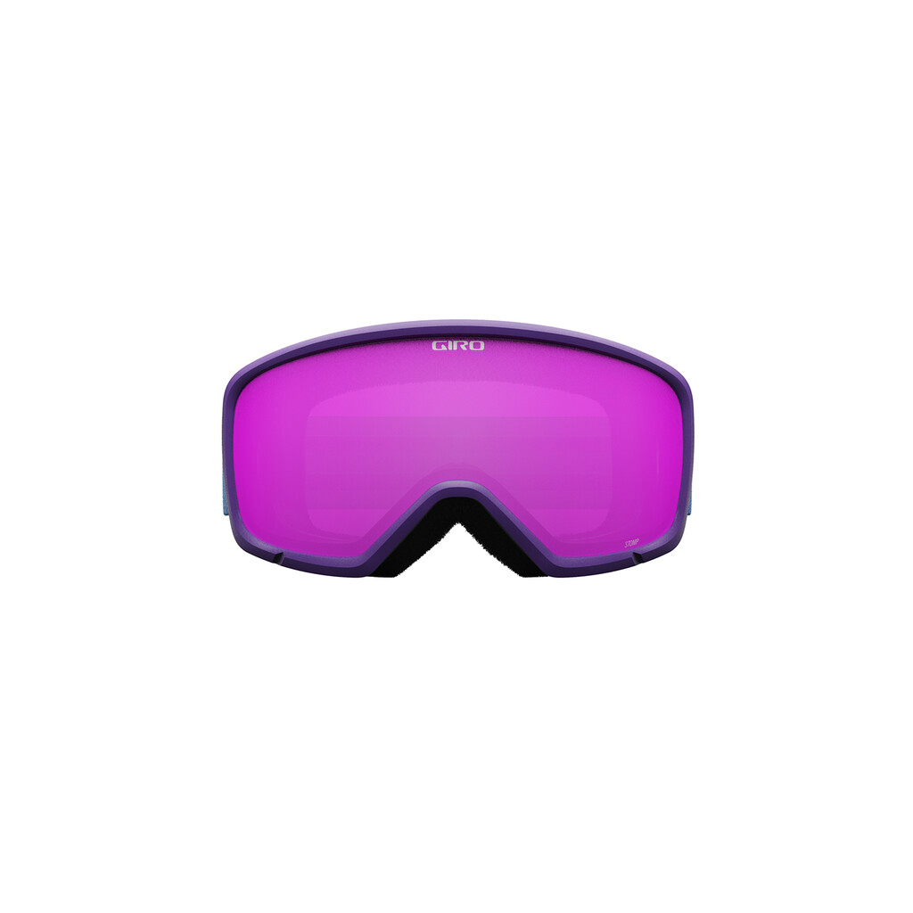Lunettes de ski violettes Giro Stomp Flash avec lentille rose, prises de face.