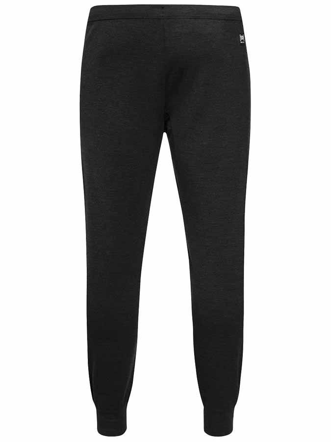 Eine graumelierter City Cuffed Jet Black Melange Hose von Super.Natural in der Totalen von vorne.