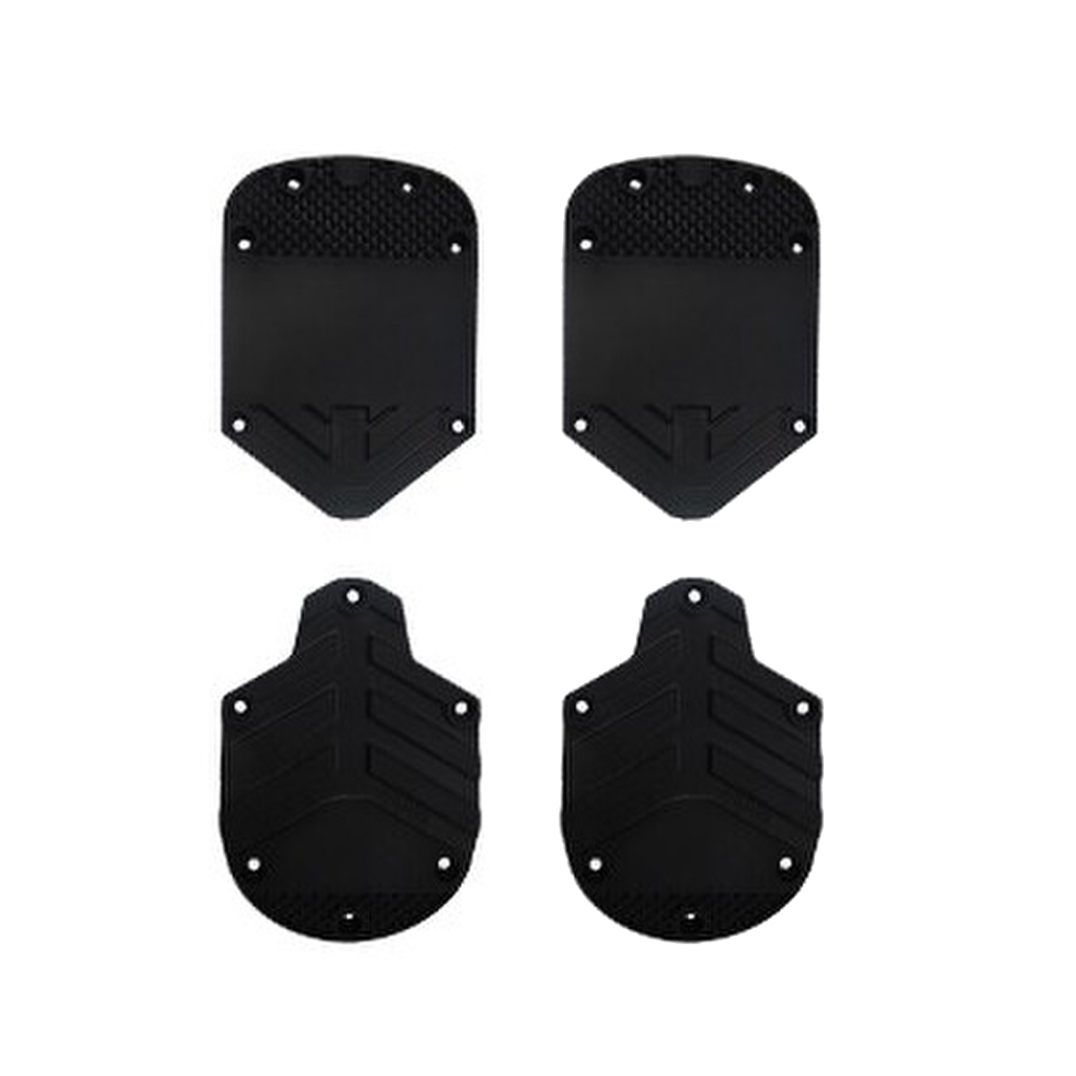 Schwarzes Salomon X-MAX Ghost Grippad Kit ISO535, Ersatzsohlen für Skischuhe, jeweils zwei Fersen- und Zehenplatten.