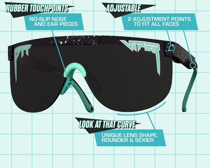 Thundermint Sonnenbrille Detail Detailansicht einer Thundermint Elliptical Sonnenbrille mit Fokus auf Designmerkmale und Anpassungspunkte.