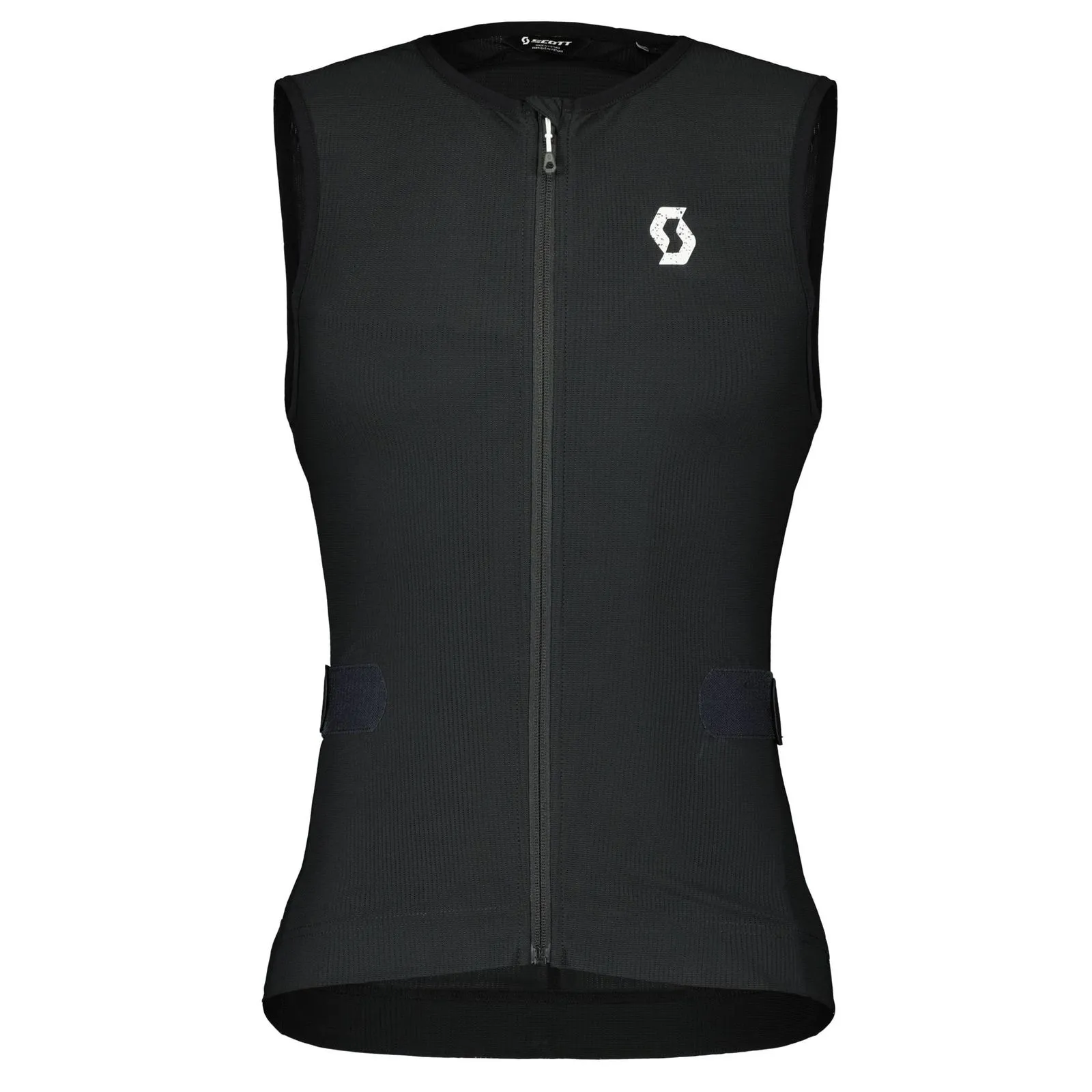 Black Scott Airflow women's vest with zipper and white logo, sleeveless.