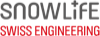 Snowlife Logo Logo: "snowlife" in Grau, darunter "SWISS ENGINEERING" in Rot.