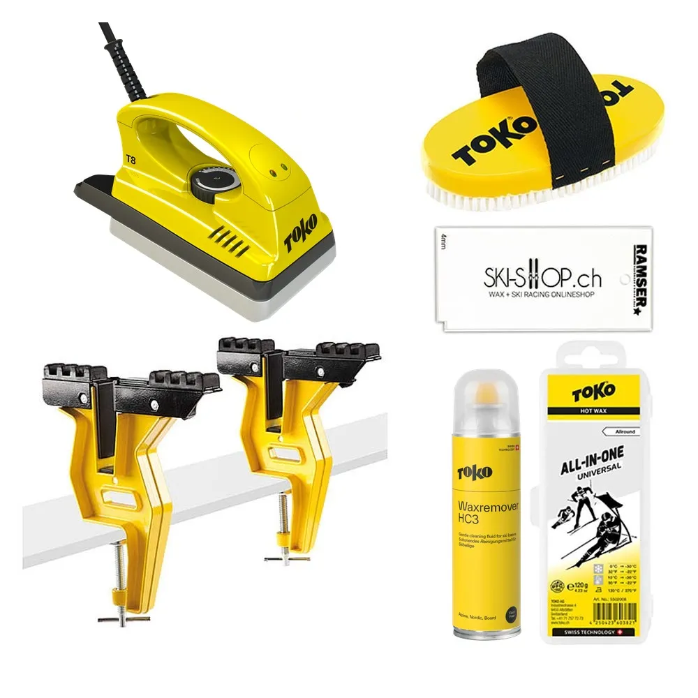 Toko Aperçu du kit de démarrage pour snowboard comprenant un fer à farter T8 CH et un dissolvant de fart HC3
