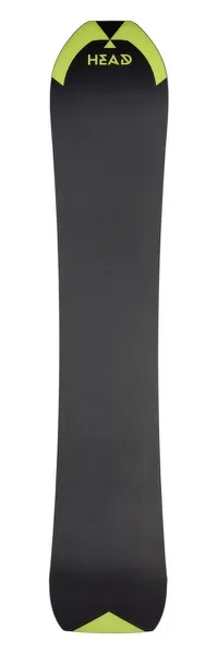 Head Kizamu LYT Snowboard noir avec des accents jaunes sur le nose et le tail.