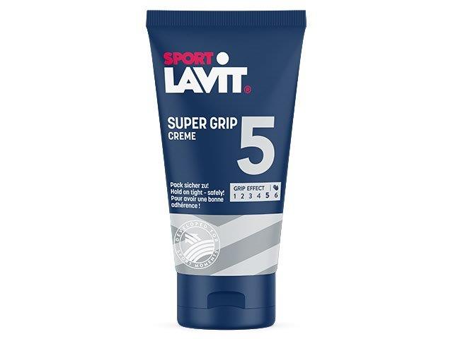 Sport Lavit Crème pour les mains Tube bleu foncé de la crème pour les mains SPORT LAVIT Super Grip, gros plan sur un fond blanc.