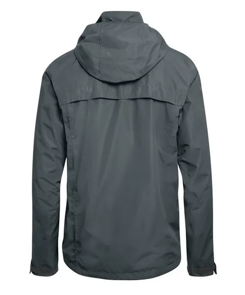 Graue Altid M Wetterschutzjacke von hinten mit Kapuze und Rückenventilation.