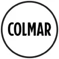 Round sticker with the black word "COLMAR" in a sans serif font on a white background, surrounded by a thin black circle.