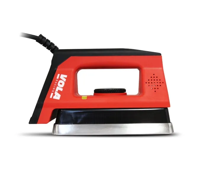Red Digital Iron waxing iron with black handle and temperature control.