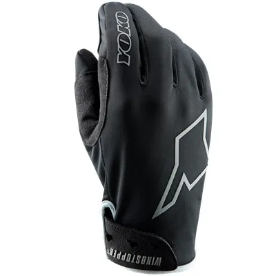 Guanto Yoko Twister Glove III nero con logo riflettente e windstopper sul polso.