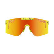 Gelbe 1993 2000 Polarized Sonnenbrille mit orangen Gläsern und dem Pit Viper Logo.