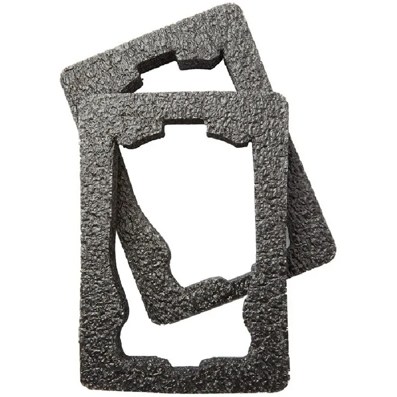 Two gray, rectangular Karakoram Quiver Protectors with recesses, slightly offset one above the other.