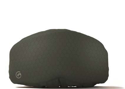 Goggleshell grigio Smoke con motivo a nido d'ape, per proteggere gli occhiali da sci, con logo in basso a sinistra.