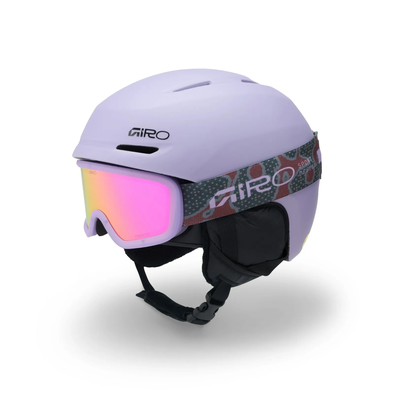 Giro Spur Combo Pack Kinder Skihelm mit Skibrille Matte Lavender