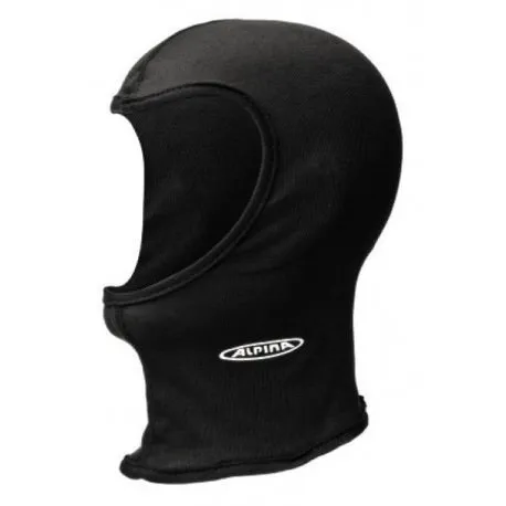 Black balaclava/head cover from Alpina, with Alpina lettering.