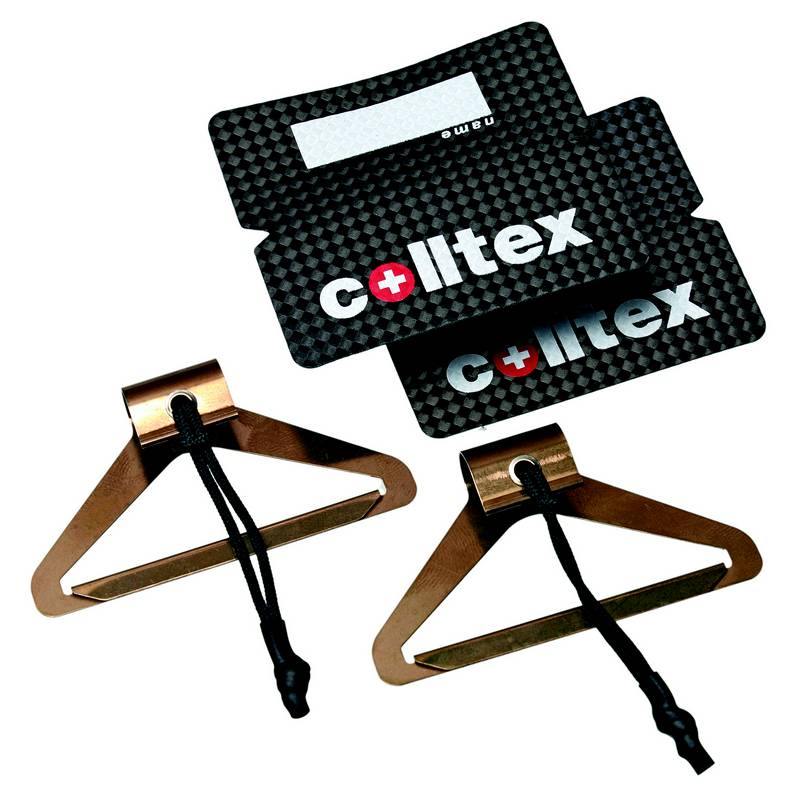 Colltex Fellbügel ACE Set Zwei Colltex Fellbügel ACE mit Anhängern, braun-metallisch und schwarze Kordel.