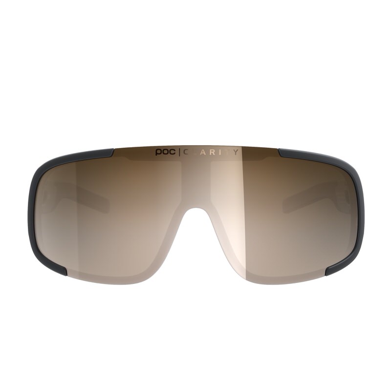 Lunettes de soleil POC Aspire Lunettes de soleil POC Aspire en Uranium Black avec verre VioletGold Mirror, vue de face.