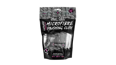 Muc-Off Mikrofasertuch Set Verpackte Muc-Off Microfaser Poliertuch für eBike Reinigung im Kit, schwarz-weißes Design.