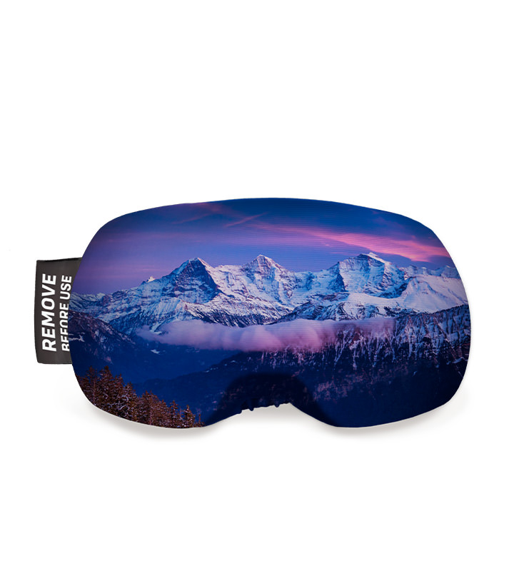 Skibrille Airwing View mit Alpenpanorama im Glas, Band mit "Remove Before Use".