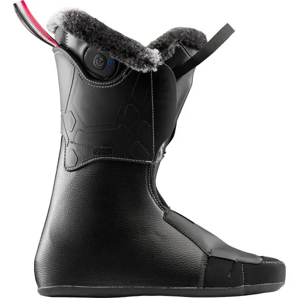 Rossignol Pure Pro Heat : chausson avec bord en fourrure et réglage du niveau de chauffage.