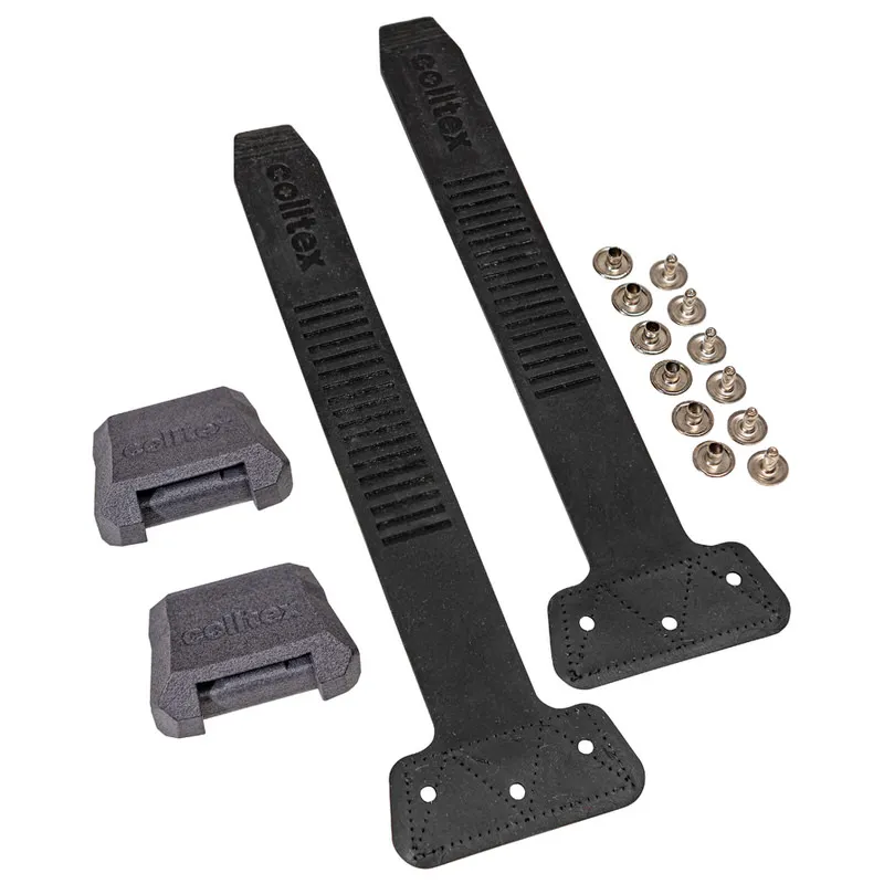 Colltex end hook set Hexagon: two straps, two hexagon-shaped brackets and rivets.