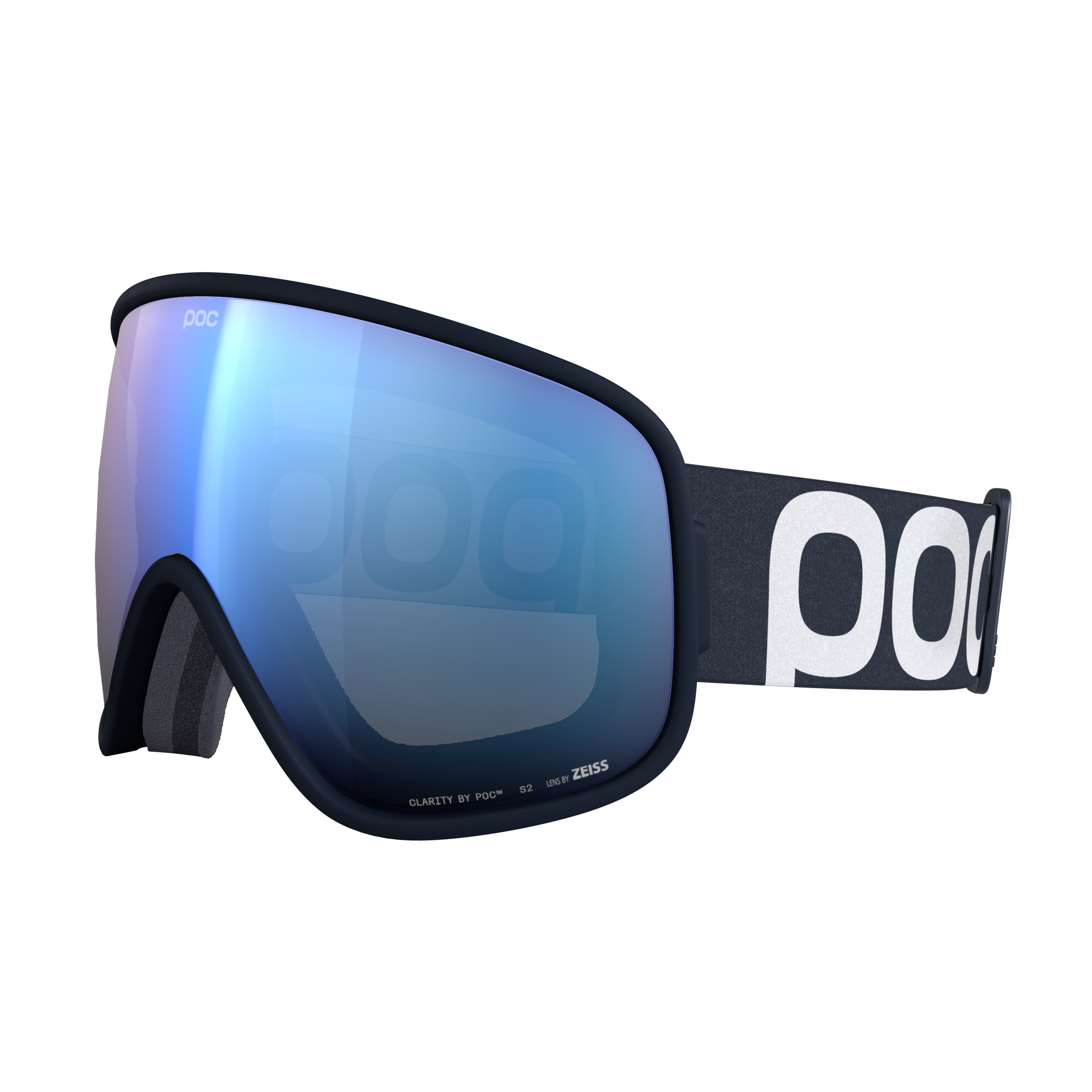 POC Vitrea Skibrille Marineblaue POC Vitrea Skibrille mit blau verspiegelter Linse, seitliche POC-Logos am Band.