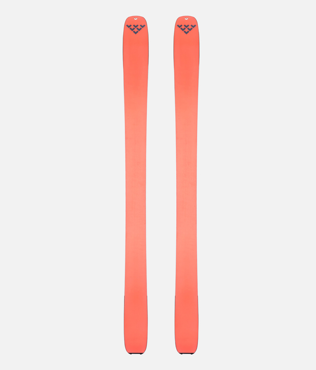 Vue de face du ski de randonnée Black Crows Draco Freebird de couleur orange avec logo bleu.