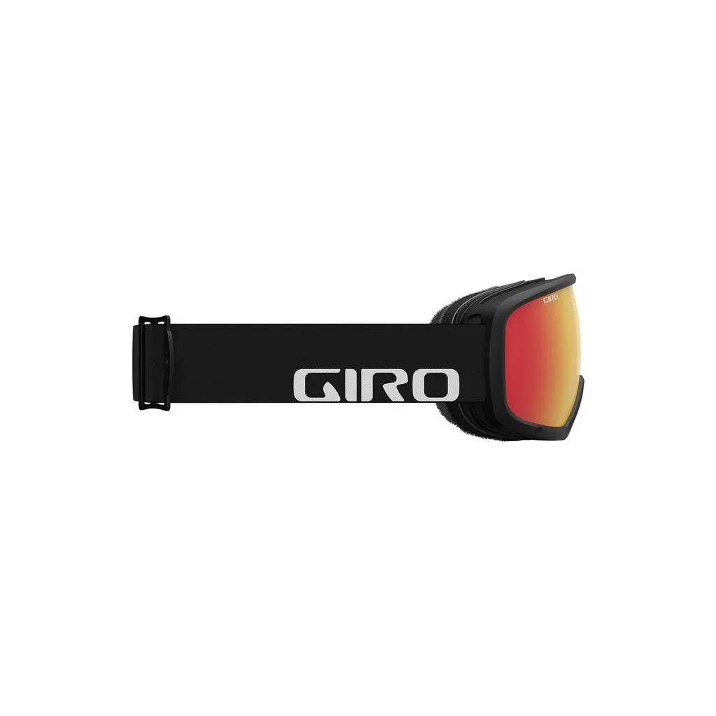 Schwarze Giro Stomp Flash Goggle mit roter Linse und Logo auf dem Band.