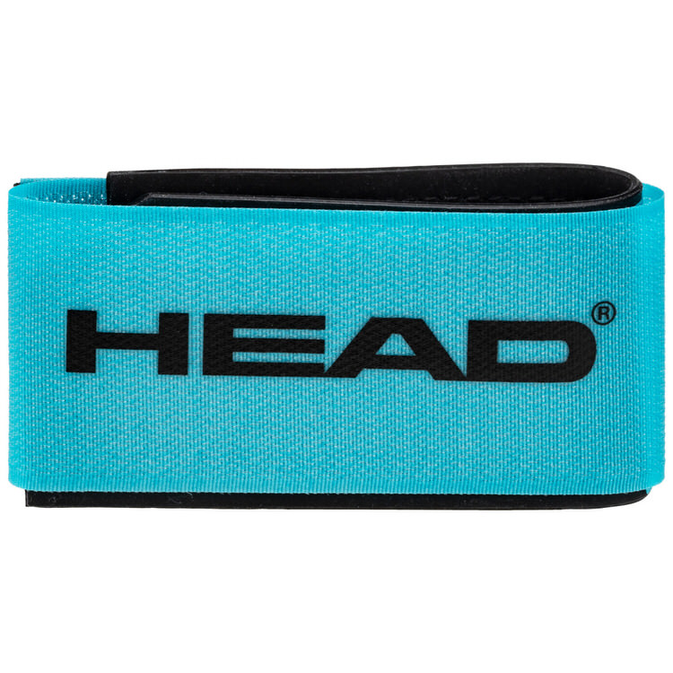 Head Skifix Speed bleu avec logo noir et fermeture velcro pour les skis.