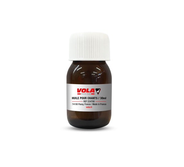Huile pour carres VOLA Racing 30ml Bouteille en verre brun avec couvercle blanc, étiquette avec l'inscription "VOLA Racing huile pour carres 30ml".