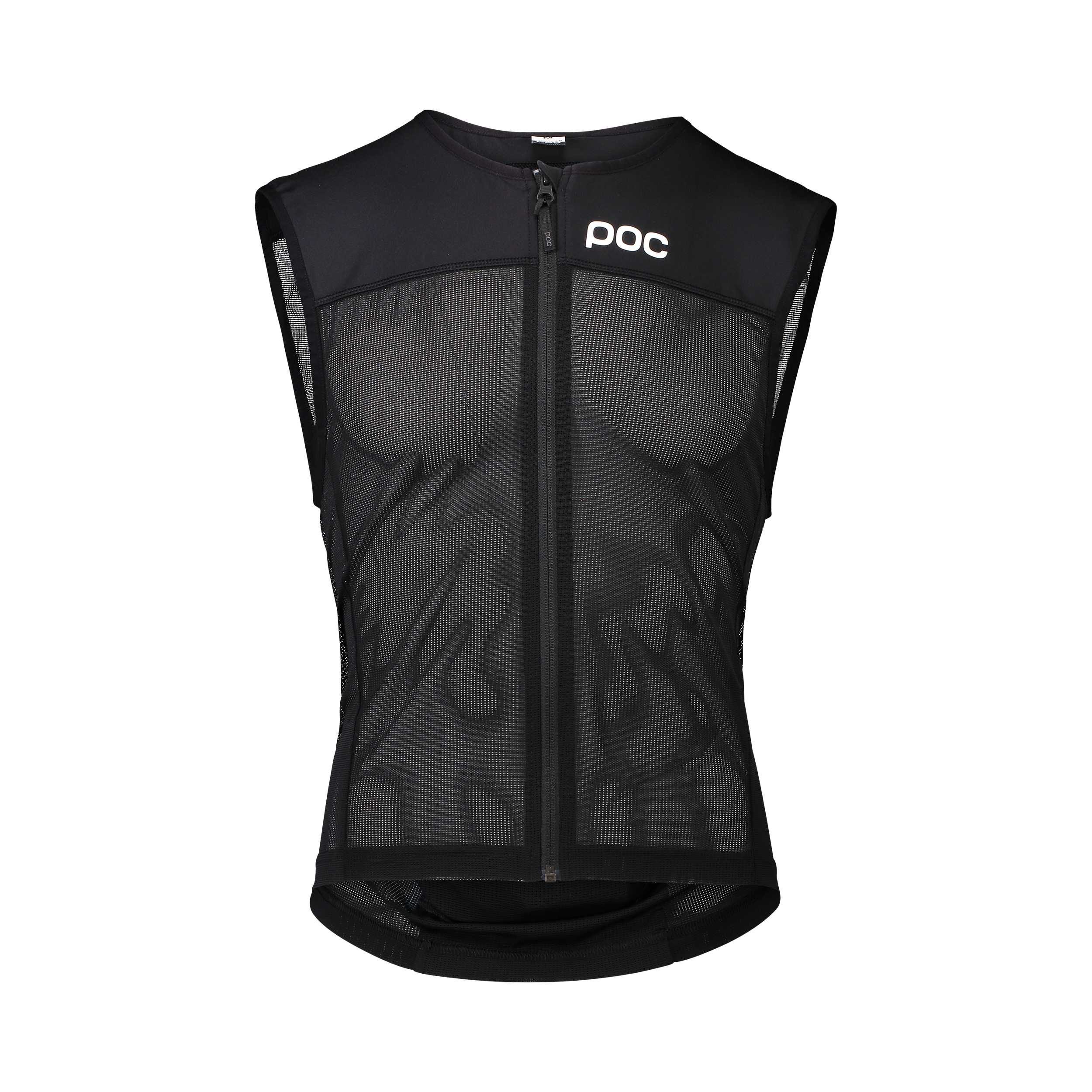 Schwarze VPD Air Weste Schwarze Spine VPD Air Vest mit Reißverschluss und POC Logo. Das Material ist netzartig und atmungsaktiv.