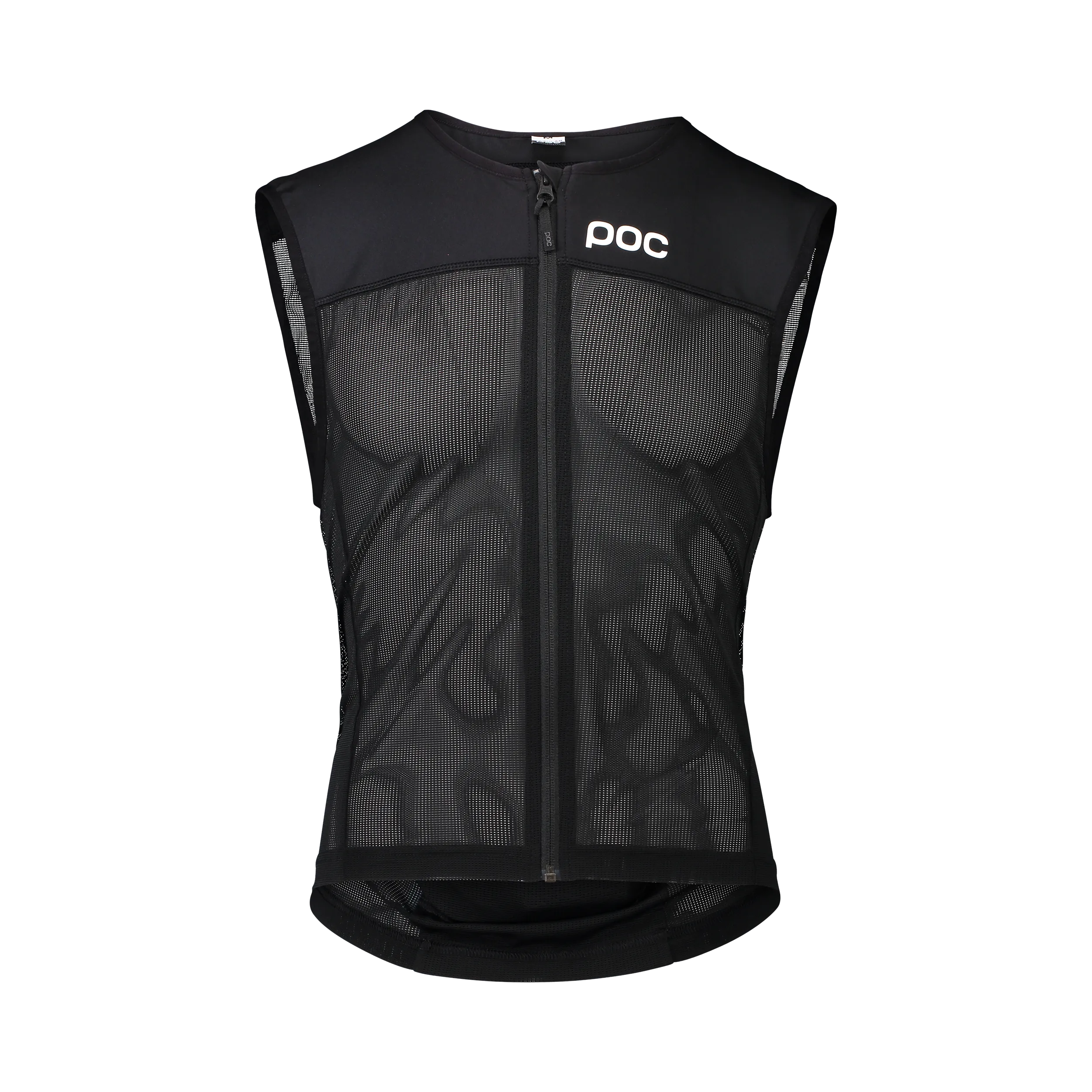 Black Spine VPD Air Vest with zipper and POC logo. The material is mesh-like and breathable.
