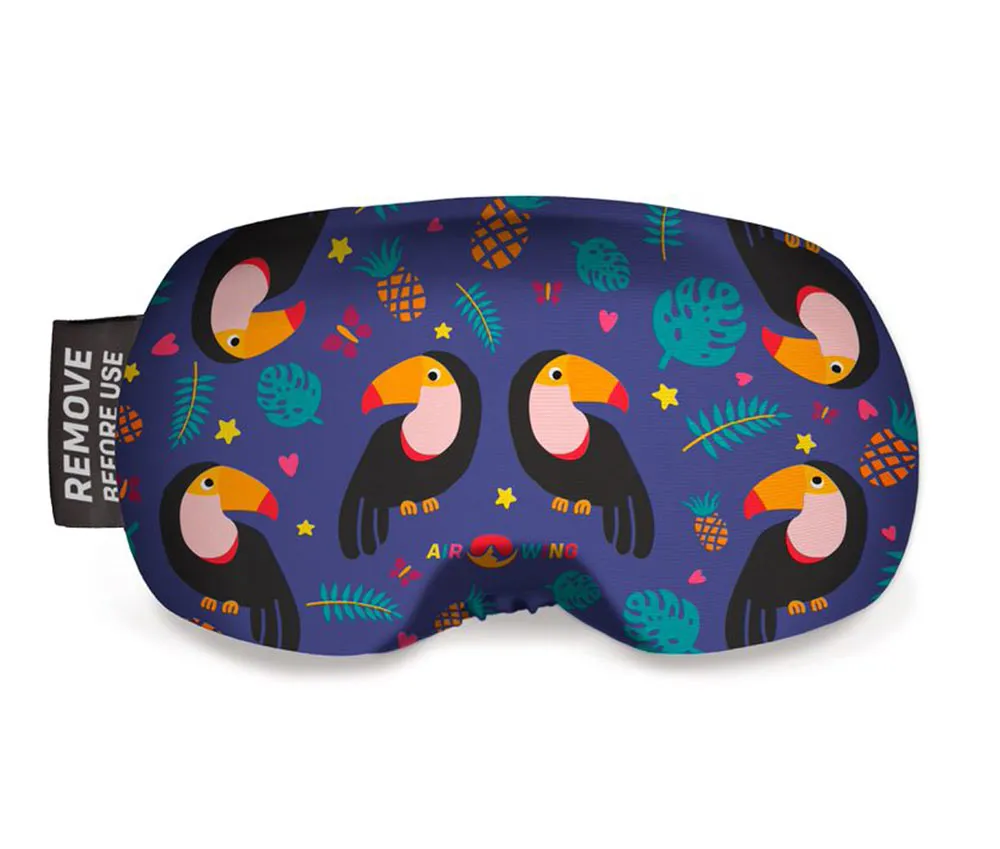 Airwing Parrot ski goggle protector with parrot, pineapple and leaf pattern.