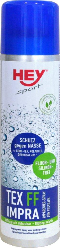 Sprühdose Tex FF Impra für Textilien mit blauem Deckel und Aufdruck zum Imprägnieren.