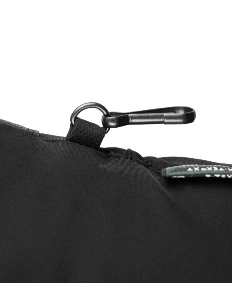 Vue détaillée d'un gant noir Reusch Tiffany R-TEX XT avec mousqueton.