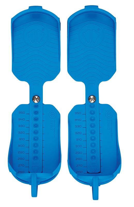 Blaue Skiboot Sohle Blaue Sidas Skiboot Traction Sohlen mit Größenangabe für sicheres Gehen mit Skischuhen, Antirutschgummisohle.
