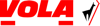 VOLA Logo rot schwarz Rot geschriebenes "VOLA" Logo mit schwarzem Alpaka in rotem Winkel, auf weißem Hintergrund.