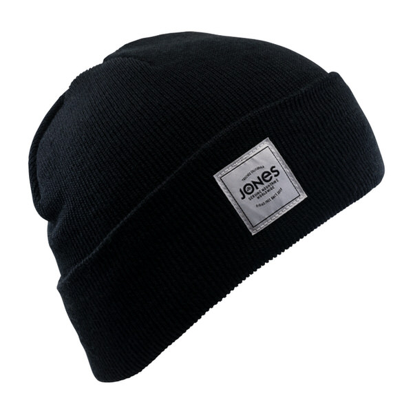 Schwarze Jones Baker Beanie mit Logo-Patch.