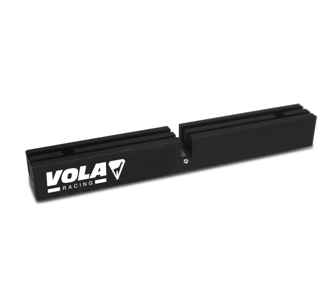 Schwarzer, zweiteiliger Abziehklingen Schärfer Pro mit "VOLA Racing" Logo.